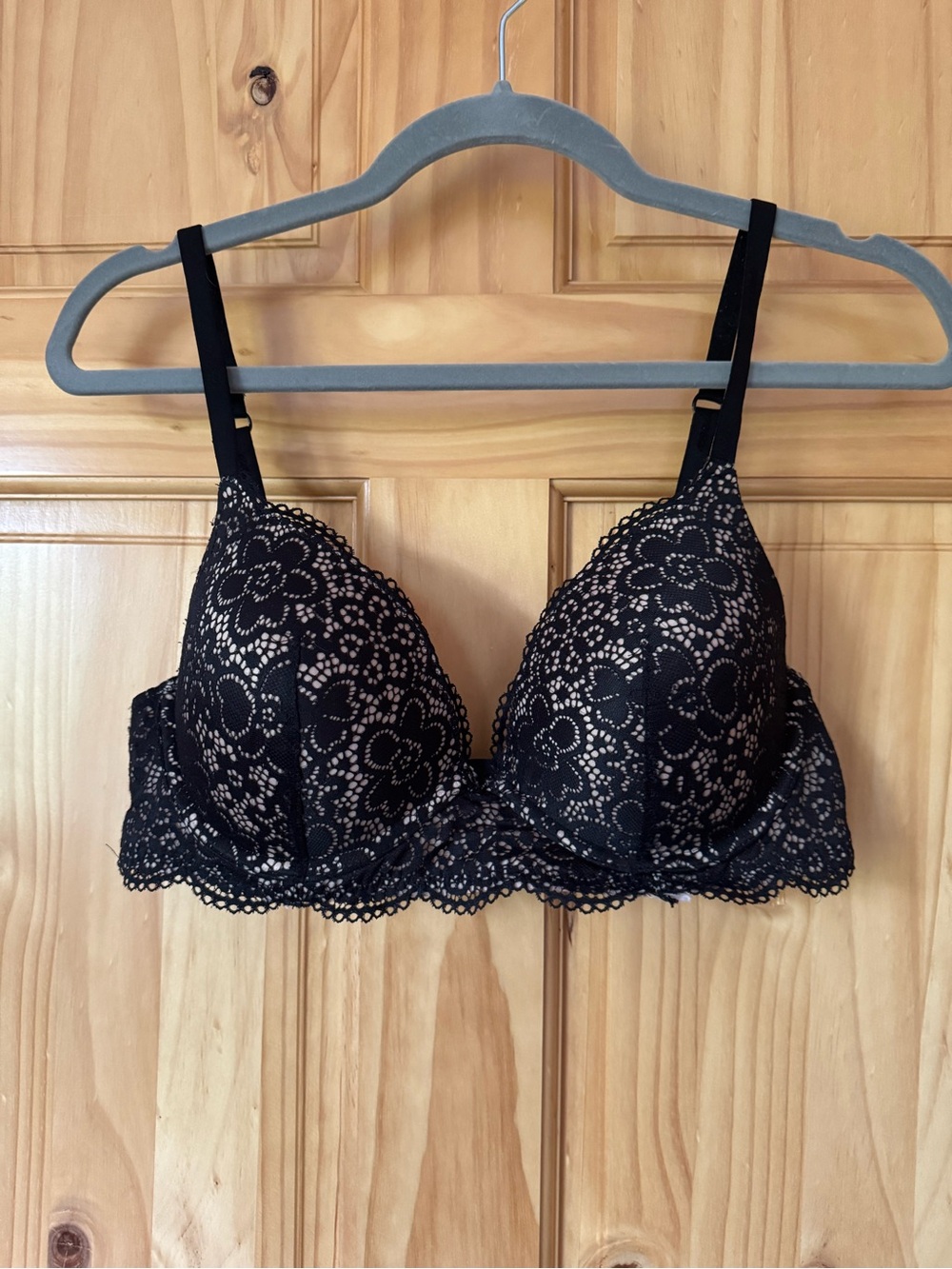 Aerie longline adjustable black lace bra size 36C
